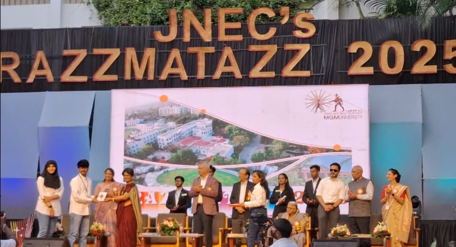 Felicitated by MGM University at Razzmatazz 2025 for Being Winners of Smart India Hackathon Three Times in a Row